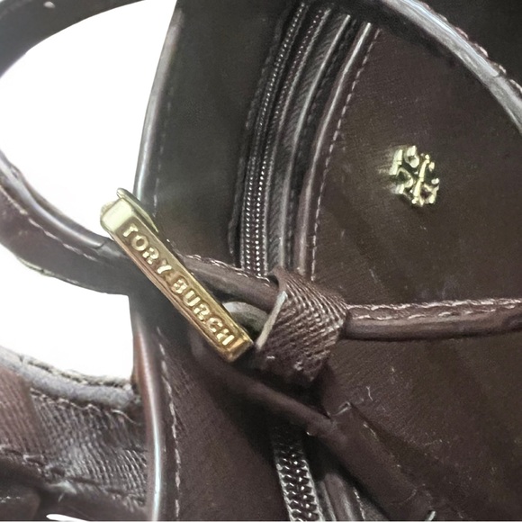 Tory Burch Emerson Saffiano Small Tote – Tempranillo Chocolate Brown - Picture 7 of 12